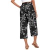 Anyhold Womens Capri Pants Loose High Waisted Wide Leg Lounge
