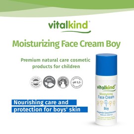 vitalkind Moisturising Face Cream Boy - Premium Natural Care for Kids Premium Natural Cosmetics for Boys by Vitalkind Nourishing Face Cream with 99% Ingredients of Natural Origin.