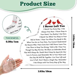 Memorial Plaque Sympathy Gifts for Loss of Husband Wife In Memory of Family Mum Dad Friends Grieving Heart Shaped Plaque Bereavement Condolences Present for Remembrance Table Decor