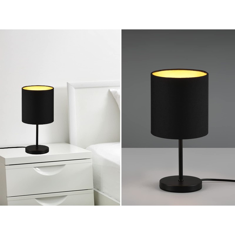 Reality Leuchten Jerry R50491080 Table Lamp Metal Black Matt Fabric