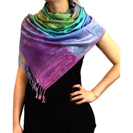 NYFASHION101 Elegant Colorful Paisley Soft Pashmina Scarf Shawl Wrap NBH1401Y - 16