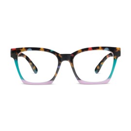 Peepers by PeeperSpecs Women's Birdie Square Reading Glasses, Peepfetti Tortoise, 2.00 + 2