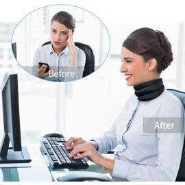 Neck Support Brace Ergonomic Cervical Collar Breathable Neck Brace for Neck Pain Soft Foam Neck Collar Protector for Stabilizes Vertebrae, Sleeping, Relieves Pain and Pressure