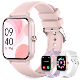 Smart Watch for Women with Bluetooth Call Answer/Dail,1.85" DIY Dial Fitness Watch with Heart Rate Sleep Monitor Step Counter 120+ Sports Modes Waterproof Women's Smart Watch for Android iOS (Pink)