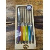 Laguiole Jean Dubost Handcrafted 6-Piece Steak Knife Set, Multicolored