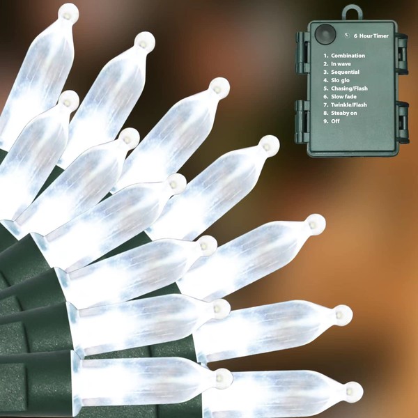 LAMPHOME Christmas Lights 6 Pack 18 Feet 50 LED White