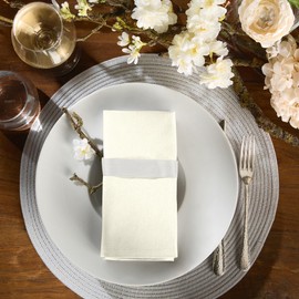 REDBEST Tulsa Napkin Pack of 4 Cotton Cream Size 40 x 40 cm