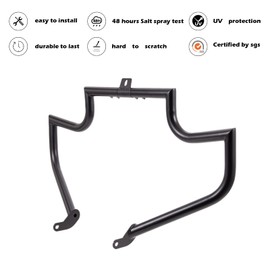 Kinglemc Crash Bar Engine Guard Highway Freeway Bar for Harley Davidson Softail FL Deluxe Fat Boy Slim Heritage Springer Classic Cross Bones (Softail 2000-2017, Black-Ordinary Style)