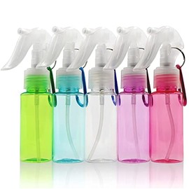 spray bottle for hand sanitizer, cleaning solutions, disinfectant, travel bottle with keychain ,small spray bottle, mini spray bottle, empty spray bottle with leak-proof and refillable, 5pcs（2oz/60ml）
