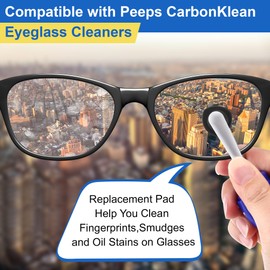 Enhon 4 Pcs Replacement Pads Compatible with Peeps CarbonKlean Eyeglass Cleaner, Eyeglass Replacement Cleaning Pads for Fingerprint Removal, Eyeglass Cleaner Brush Pad for Eyeglasses, Reading Glasses