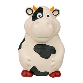Territory Farm Squeaker Natural Rubber Animal Dog Toy for Small Medium Large Dog Toy, Cow