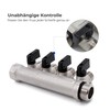 Vancoco Sanitary Brass Splitter 4-Way with Shut-Off Valve 3/4 Inch