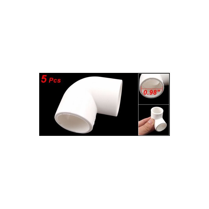 sourcing map 5 Pcs 25mm Inner Diameter 90 Degree Elbow