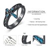 KoyeKei Turquoise Cross Rings for Women 925 Sterling Silver Black