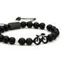 SAILBRACE Bracelet mono-chrome bike beaded, Stainless steel, onyx