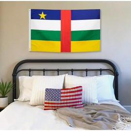 DANF Central African Flag 3x5 Ft Thick Polyester, Fade Resistant, Brass Grommets, Canvas Header Central African National Flags with 3 X 5 Feet