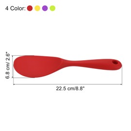 uxcell 4pcs Rice Paddle, Silicone Rice Spoon Non Stick Rice Spatula Heat Resistant Rice Cooker Spoon,Yellow/Red/Green/Purple