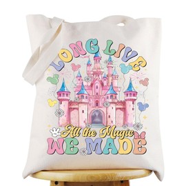 KEYCHIN Magical Castle Tote Bag Magic Kingdom Vocation Gift Long Live All The Magic We Made Shoulder Bag Princess Castle Gift, Magic We Tb, L