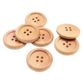 YaHoGa 30pcs 25mm (1 inch) Wood Buttons Large Natural Wooden Buttons for Sewing Sweater Crafts Bulk