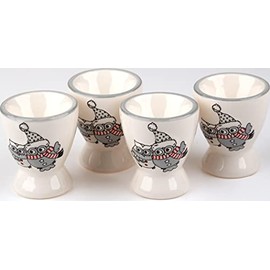 BWG Set Of 4 Winter Owl Egg Cups - Christmas Theme