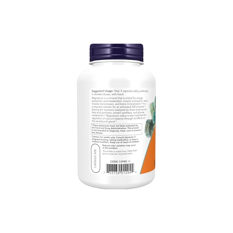 NOW Supplements, Magnesium Citrate, 120 Veg Capsules/ NOW Suplementos, Citrato