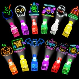 Regalos de fiesta de Halloween para niños, 36 piezas de luces iluminadas para los dedos de Halloween, bolsa de regalos de piñata, golosinas espeluznantes que brillan en la oscuridad, juguetes a granel