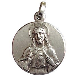 I G J 925 Sterling Silver The Sacred Heart of Jesus Medal