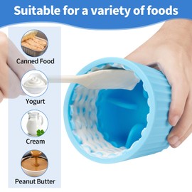 Animire Dog Lick Bowl, Anxiety Relief Dog Licking Mat Freezer Treat Dispenser, Non-Slip Anti-Choking Silicone Slow Feeder Lick Bowl for Small Medium & Large Breed Dogs, BPA Free(Light Blue,M-L)