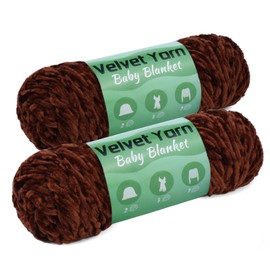 Baby Blanket Yarn, 2 * 100g Wool Velvet Yarn with Crochet Hooks and Accessories for Knitting Fancy Yarn and Pattern Knitting Creations