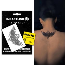 INKARTLINK Semi Permanent Tattoo, Temporary Tattoo, party tattoo, beautiful and realistic design, fun tattoo experience, cruelty-free, non-reflective, waterproof (Devil Emblem 2）