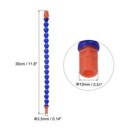 QUARKZMAN Flexible Water Oil Coolant Hose 13 mm Thread 30 cm Length Round Nozzle Flexible Adjustable Cooling Tube for Lathe CNC Hydraulic Machines Pack of 12