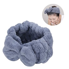 Coral Fleece Hair Bow, Microfibre Drying Bath Shower Headband, Strong Water Absorption, Make-Up, Cosmetics, Head Wrap, Bath, Spa, Face Headpiece, Hair Accessories, Blue