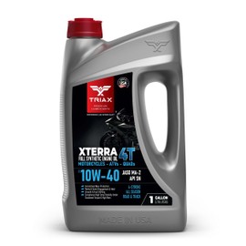 TRIAX XTerra 4T 10W-40 Full Synthetic 4 Stroke Engine Oil | For Motorcycles, ATVs, Quads & Snowmobiles | Exceeds JASO MA2 & API SL/SM/SN | True All Season | Race Ready (1 Gallon)