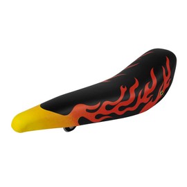 ENIX 20" Banana Saddle Black with Red Flames