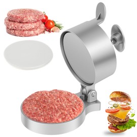 Eummy Burger Maker with 100 Wax Paper Adjustable Nonstick Hamburger Press Patty Maker with Handle Burger Mold Hamburger Press Reusable Food Grade Burger Press for Burgers Crab Cakes