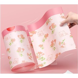 4 Gallon Trash Bags Drawstring, Colorful & Portable Small Trash Bags with Lily Printed, Tear-Resistant Garbage Bags 4 Gallon for Bathroom Office Trash Cans, 78 Counts 1.5 Liter