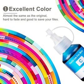 Dikarsum DCPT300 Refill Dye Ink for Brother DCPT300/T500W/T700/BT6000/BT5000 Inkjet Printer(Black Cyan Magenta Yellow) BK 100ML Color 42ml