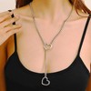 Red Yun En Heart Slip Chain Necklace for Women Gothic