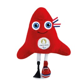 Doudou et Compagnie JO2505 Phryge, Bonnet phrygien Mascot Made in France of the Paralympic Games in Paris 2024, Red-Para, 31 cm