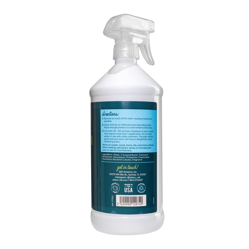 ALZOO Stain & Odor Remover, Quickly Lifts & Dissolves Pet