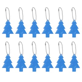 PATIKIL Reflective Keychain Tags, 12 Pack Reflective Pendant PVC High Visibility Reflector Key Ring Safety Reflector for Backpack Cycling Walking, Blue