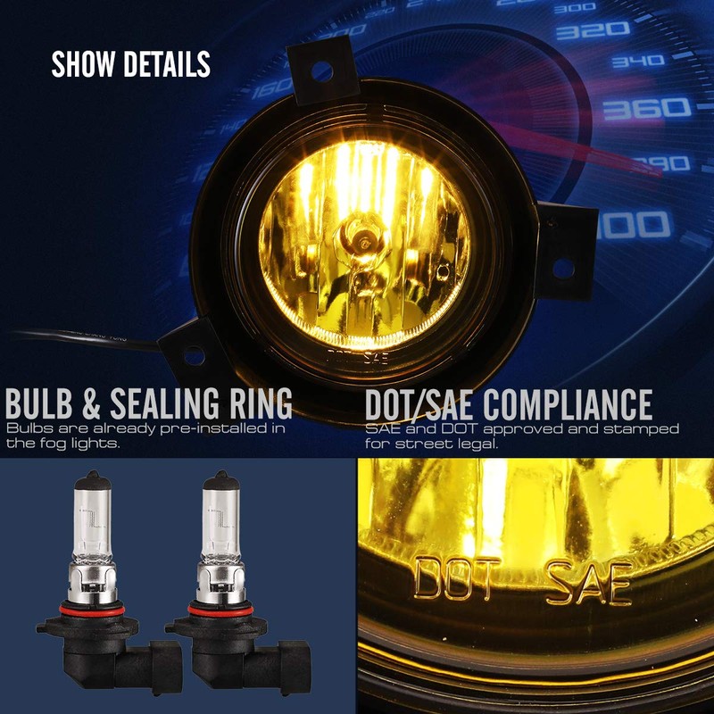 AUTOWIKI Fog Lights for 2001-2003 Ford Ranger 2PCS OEM Replacement