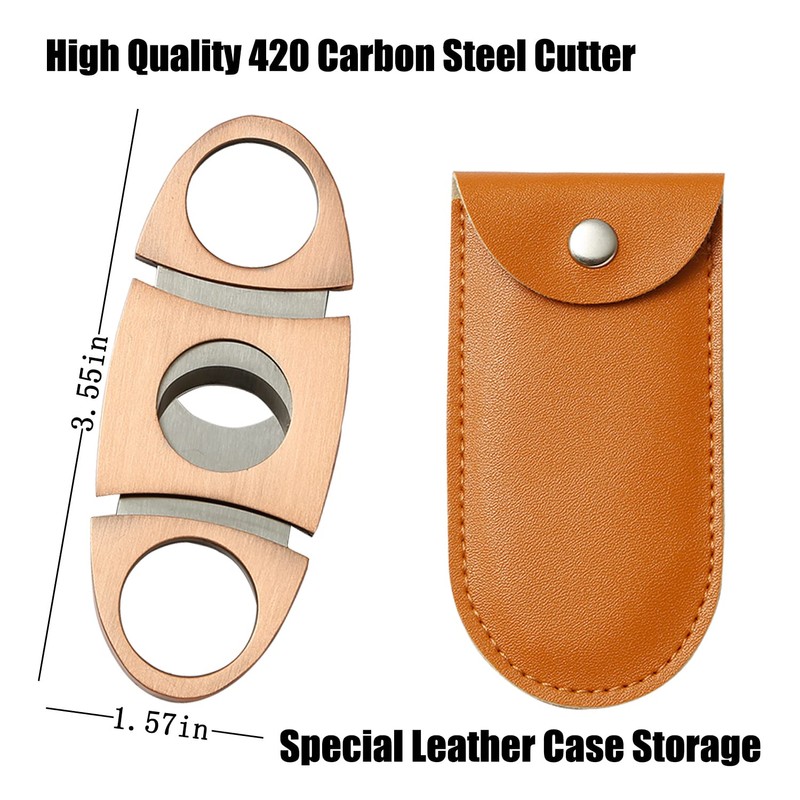 420 Carbon Steel 𝐂𝐮𝐭𝐭𝐞𝐫 and Lighter Set, Built-in 𝐏𝐮𝐧𝐜𝐡, Triple