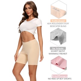 Molasus Womens Boxer briefs Cotton Boy Shorts Underwear Anti Chafing Bike Short Long Leg Under Shorts Multicolor 4 Pack Size 12