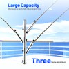 RocoReny Fishing Rod Rack w/3 Tube, Stainless Steel Adjustable 360°