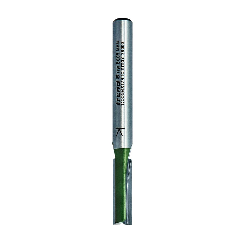 Trend CraftPro Straight Two Flute Router Cutter Bit, 1/4 Inch