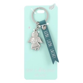 Depesche 11770-005 Guardian Angel Keyring Metal Lucky Charm with Loving Message and Faux Leather Strap
