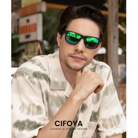 CIFOYA Sunglasses-for-Men Polarized Mens Sunglasses: Retro Sun Glasses with UV400 Protection for Fishing Golf Driving