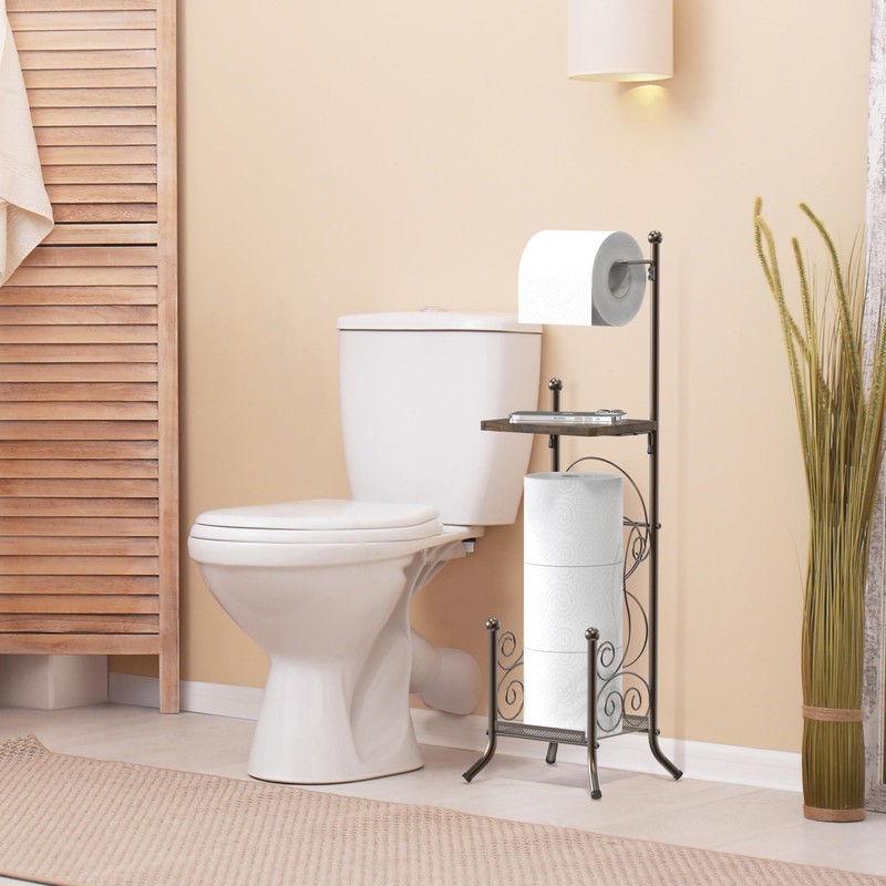 Simple Houseware English Style Bathroom Toilet Tissue Roll Holder Stand
