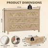 MISHAO 6 Dresser for Bedroom, 47" Wide Wood Chest of